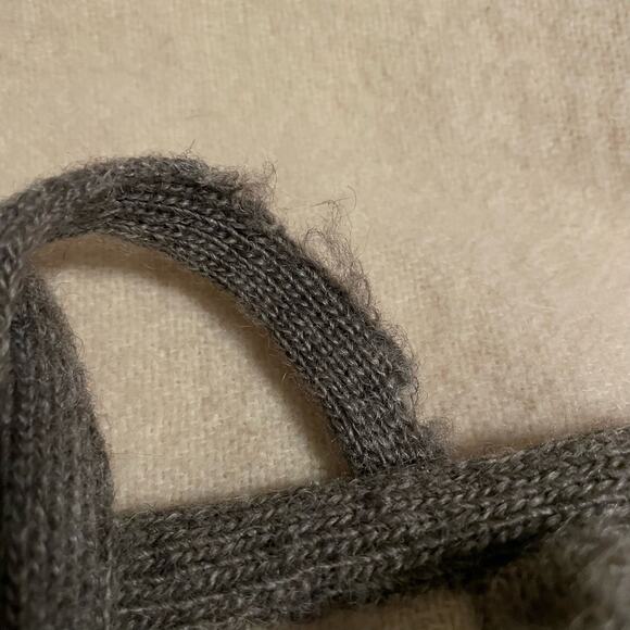 Alafoss of Iceland Ice Wool Jacket Cream and Gray Tie Front Pockets Hooded - Picture 12 of 12